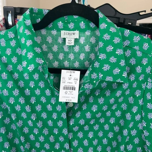 JCrew Factory Green Floral Dress - Picture 2 of 6